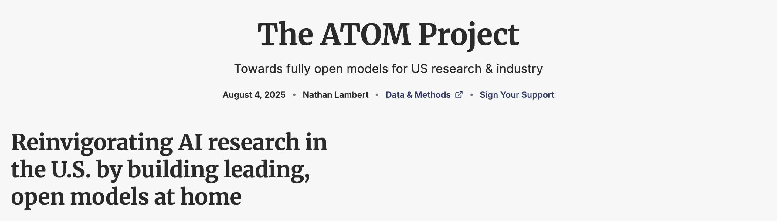 The ATOM Project