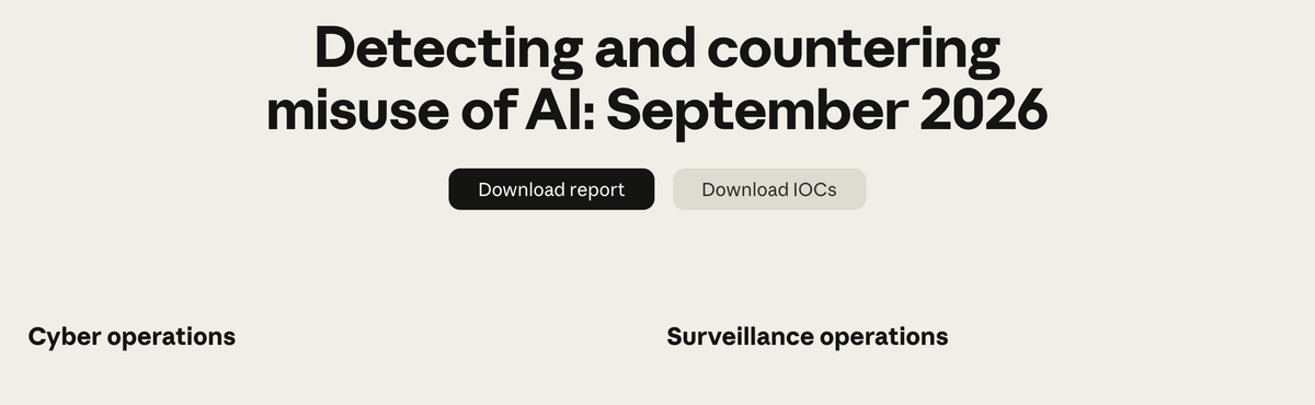 Anthropic: Detecting and countering misuse of AI, September 2026